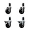 Service Caster 4'' Hard Rubber Wheel Swivel 1-5/8'' Expand Stem Caster Set 2 Brakes, 4PK SCC-EX20S414-HRS-2-PLB-2-158 - alternate 1